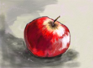 painting of an apple