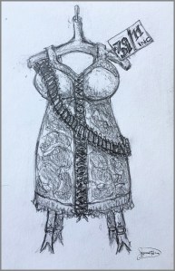 drawing of corset
