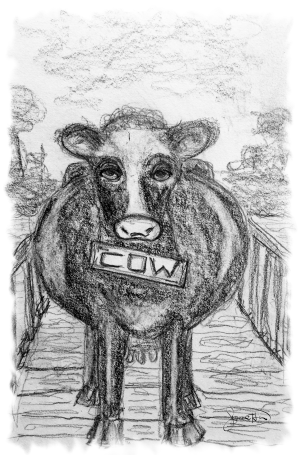 drawing of cow